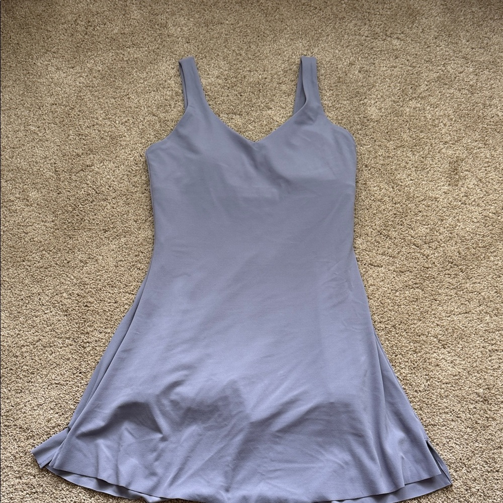 Vitality V-Neck A-Line Tennis Dress in light gray